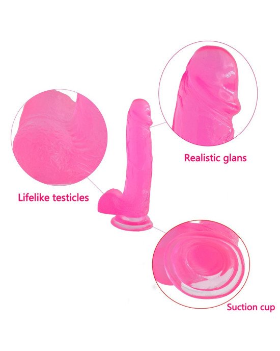 Фалоімітатор з мошонкою - Jelly Studs Crystal Dildo Large 8 Фалоімітатор з мошонкою - Jelly Studs Crystal Dildo Large 8