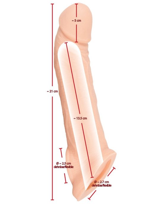 Насадка на член - Nature Skin Penis Sleeve With Extension Насадка на член - Nature Skin Penis Sleeve With Extension