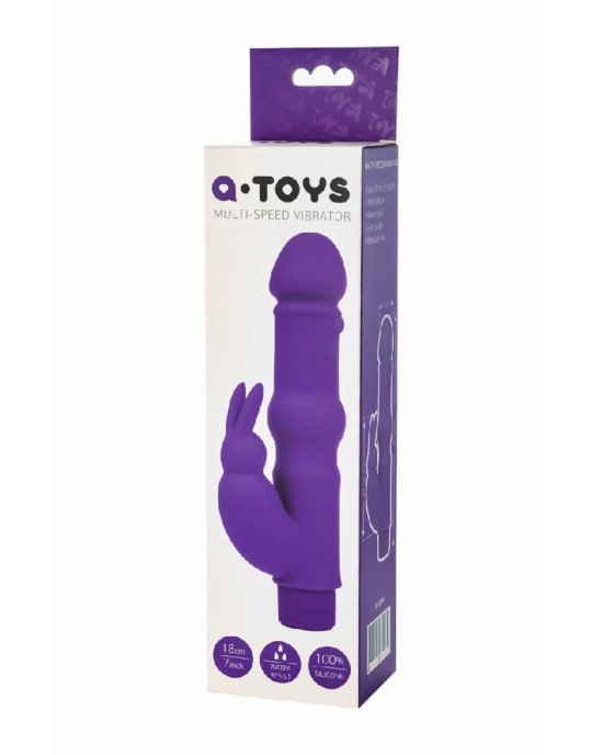 Нереалістичний вібратор Toyfa A-Toys, силікон, фіолетовий, 18 см Нереалістичний вібратор Toyfa A-Toys, силікон, фіолетовий, 18 см