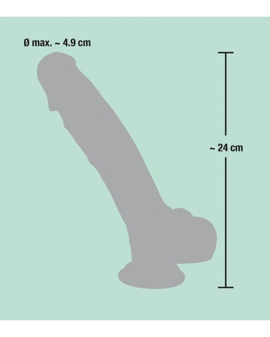 Фалоімітатор з мошонкою - Medical Silicone Dildo, 24 см Фалоімітатор з мошонкою - Medical Silicone Dildo, 24 см