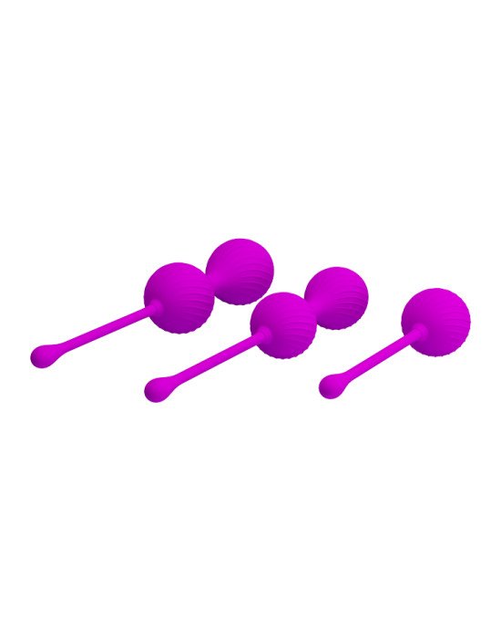 Вагінальні кульки - Pretty Love Kegel Balls Set Pink, 3 шт. Вагінальні кульки - Pretty Love Kegel Balls Set Pink, 3 шт.