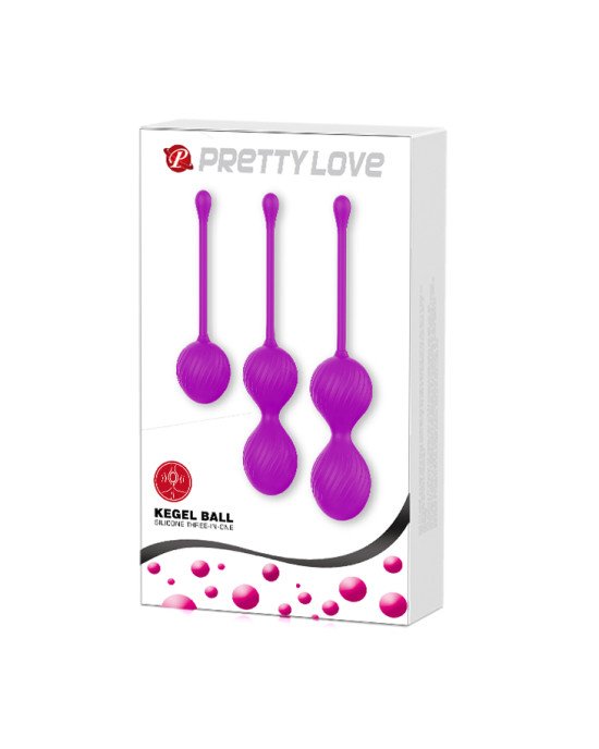 Вагінальні кульки - Pretty Love Kegel Balls Set Pink, 3 шт. Вагінальні кульки - Pretty Love Kegel Balls Set Pink, 3 шт.