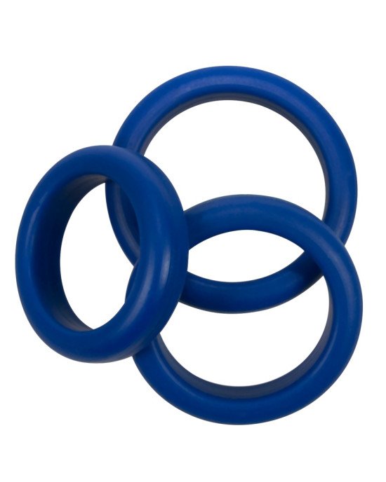 Ерекційні кільця - Blue Mate Cockring Set, 3 шт. Ерекційні кільця - Blue Mate Cockring Set, 3 шт.