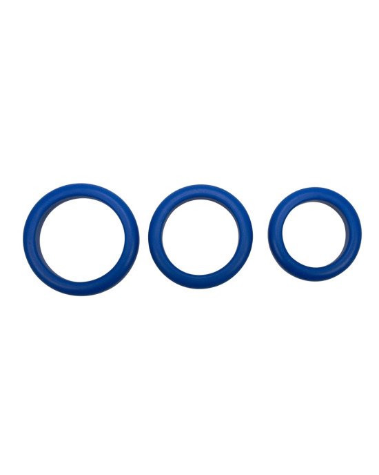 Ерекційні кільця - Blue Mate Cockring Set, 3 шт. Ерекційні кільця - Blue Mate Cockring Set, 3 шт.