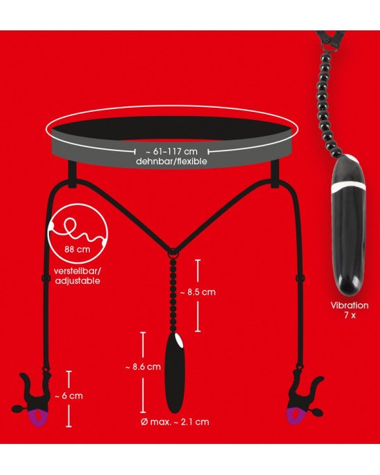 Затискачі для клітора - Bad Kitty Spreader String with Затискачі для клітора - Bad Kitty Spreader String with