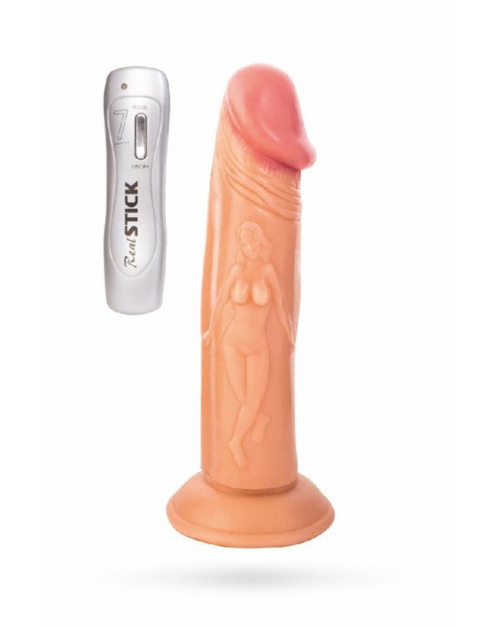 Вібратор Toyfa Realstick Nude реалістичний, 7 режимів вібрації, 22 см