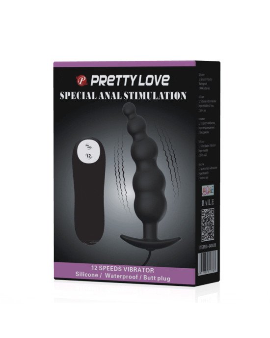 Анальна пробка - Pretty Love Special Anal Stimulation Vibrating Butt Plug Black Анальна пробка - Pretty Love Special Anal Stimulation Vibrating Butt Plug Black