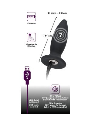 Анальна пробка - Black Velvets Rechargeable Plug Small