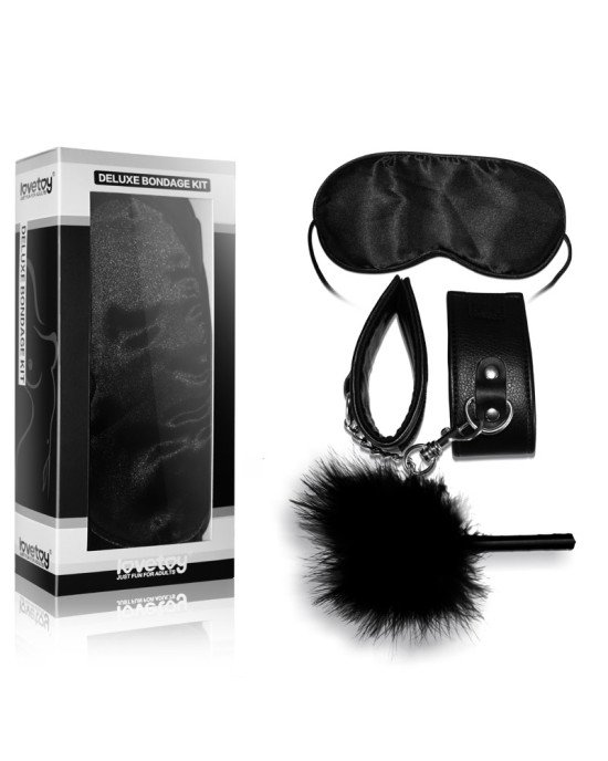 Набір БДСМ - Deluxe Bondage Kit (маска, наручники, пір'їнка) Набір БДСМ - Deluxe Bondage Kit (маска, наручники, пір'їнка)