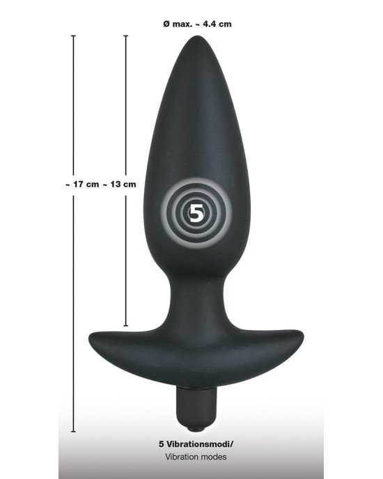 Анальна пробка - Black Velvet Vibrating Plug Large Анальна пробка - Black Velvet Vibrating Plug Large