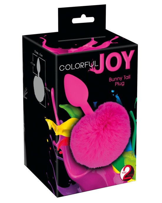 Анальна пробка - Colorful Joy Bunny Tail Plug