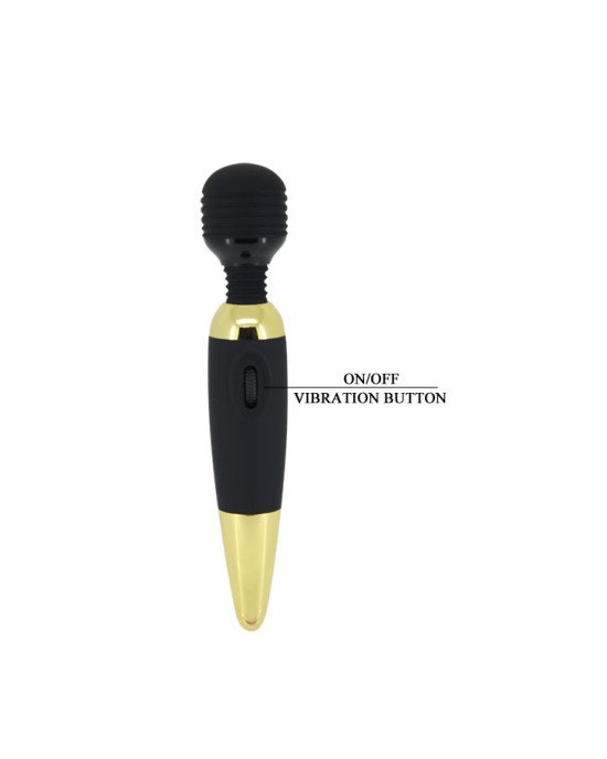 Класичний вібратор - Pretty Love Power Wand Black Gold Класичний вібратор - Pretty Love Power Wand Black Gold