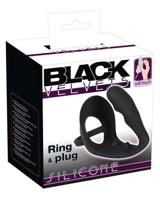 Анальна пробка з ерекційним кільцем - Black Velvets Ring & plug Анальна пробка з ерекційним кільцем - Black Velvets Ring & plug
