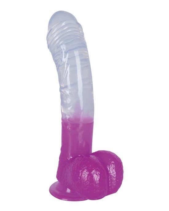 Фалоімітатор з мошонкою - Ready Mate Clear/Lila