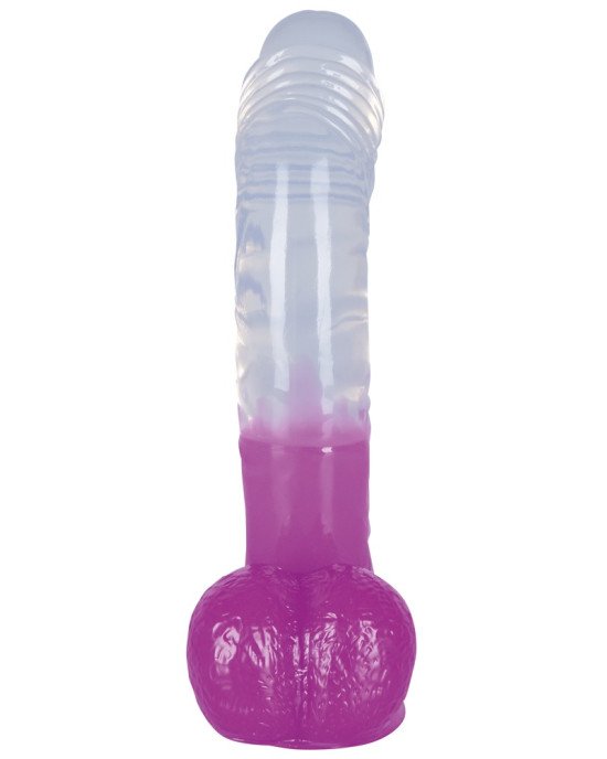 Фалоімітатор з мошонкою - Ready Mate Clear/Lila