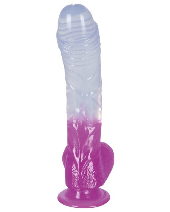 Фалоімітатор з мошонкою - Ready Mate Clear/Lila