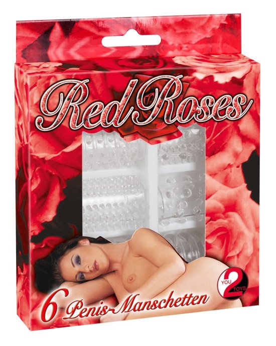 Набір насадок - Red Roses Penis Sleeves, 6 шт.