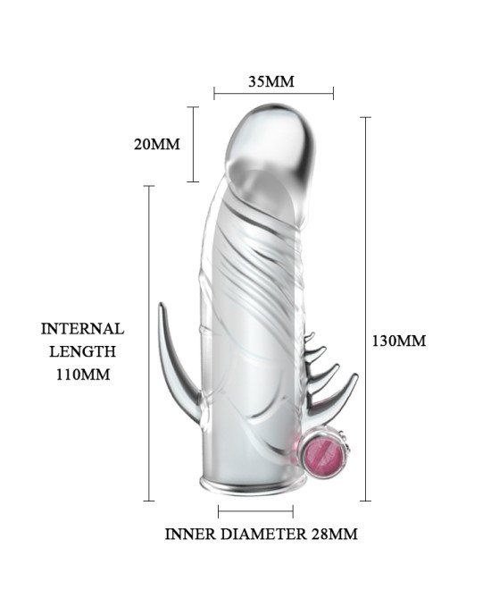 Насадка на член - Penis Sleeve With Vibration, 13 см