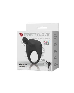 Ерекційне кільце - Pretty Love Stimulating Tonguo Penis Ring Black Ерекційне кільце - Pretty Love Stimulating Tonguo Penis Ring Black