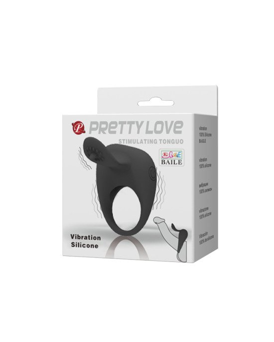 Ерекційне кільце - Pretty Love Stimulating Tonguo Penis Ring Black Ерекційне кільце - Pretty Love Stimulating Tonguo Penis Ring Black