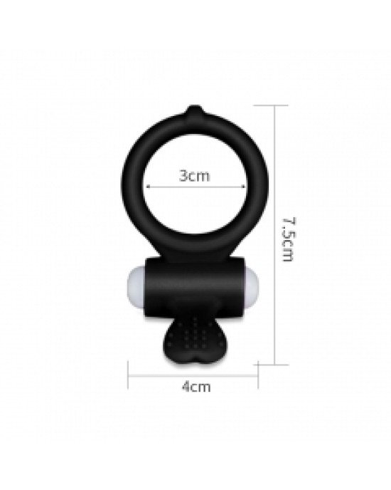 Ерекційне кільце - Power Clit Cockring Heart Black Ерекційне кільце - Power Clit Cockring Heart Black