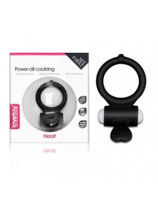 Ерекційне кільце - Power Clit Cockring Heart Black Ерекційне кільце - Power Clit Cockring Heart Black