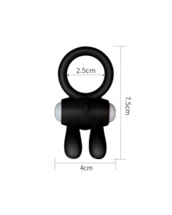 Ерекційне кільце - Power Clit Cockring Rabbit Black Ерекційне кільце - Power Clit Cockring Rabbit Black