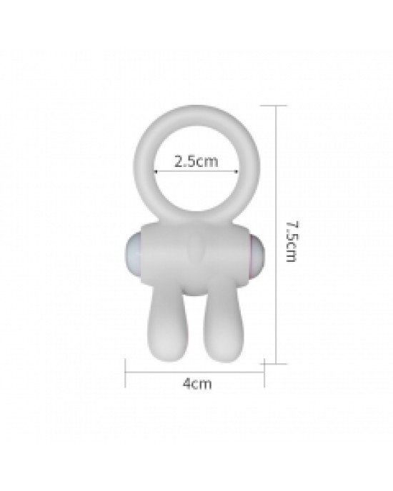 Ерекційне кільце - Power Clit Cockring Rabbit White