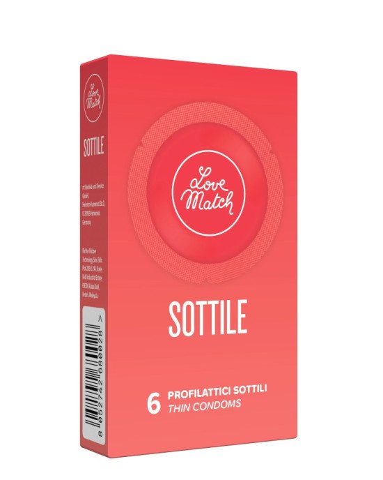 Презервативи - Sottile (Thin), 54 мм, 6 шт.