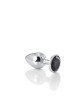 Silver anal plug TOYFA Metal with black round-shaped gem, length 8 cm, diameter 2,3-4 cm, weight 150 Silver anal plug TOYFA Metal with black round-shaped gem, length 8 cm, diameter 2,3-4 cm, weight 150