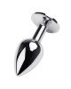 Silver anal plug TOYFA Metal with black round-shaped gem, length 8 cm, diameter 2,3-4 cm, weight 150 Silver anal plug TOYFA Metal with black round-shaped gem, length 8 cm, diameter 2,3-4 cm, weight 150