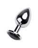Silver anal plug TOYFA Metal with black round-shaped gem, length 8 cm, diameter 2,3-4 cm, weight 150 Silver anal plug TOYFA Metal with black round-shaped gem, length 8 cm, diameter 2,3-4 cm, weight 150