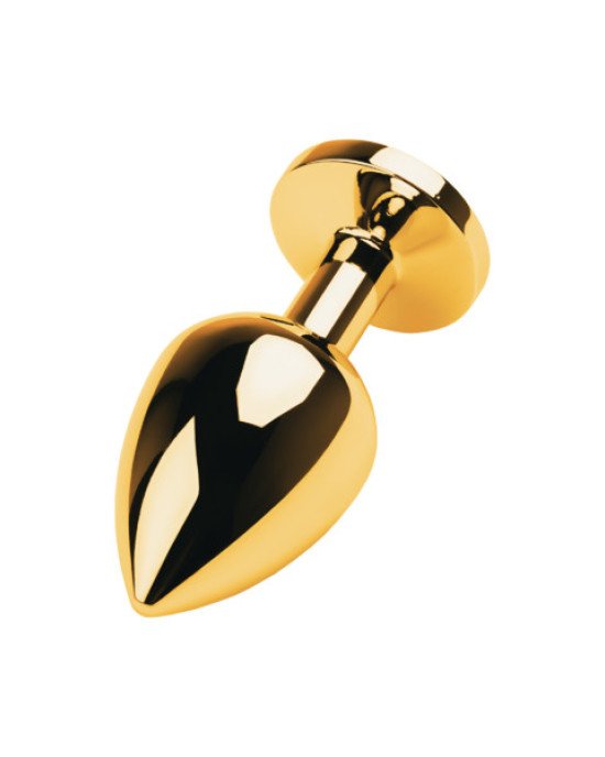 Gold anal plug TOYFA Metal with green round-shaped gem, length 7,8 cm, diameter 2,2-3,5 cm, weight 9 Gold anal plug TOYFA Metal with green round-shaped gem, length 7,8 cm, diameter 2,2-3,5 cm, weight 9