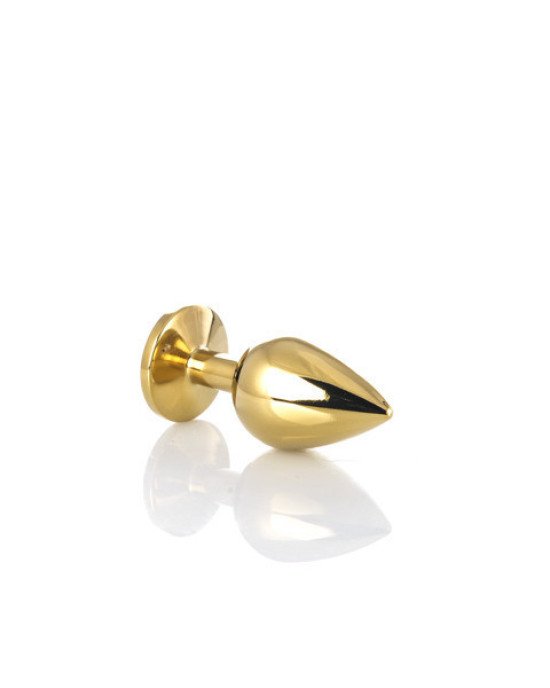 Gold anal plug TOYFA Metal with black round-shaped gem, length 7,8 cm, diameter 2,3-4 cm, weight 170 Gold anal plug TOYFA Metal with black round-shaped gem, length 7,8 cm, diameter 2,3-4 cm, weight 170