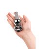 Silver anal plug TOYFA Metal with white round-shaped gem, length 9 cm, diameter 1,5-4 cm, weight 205 Silver anal plug TOYFA Metal with white round-shaped gem, length 9 cm, diameter 1,5-4 cm, weight 205