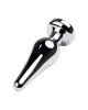 Silver anal plug TOYFA Metal with white round-shaped gem, length 9 cm, diameter 1,5-4 cm, weight 205 Silver anal plug TOYFA Metal with white round-shaped gem, length 9 cm, diameter 1,5-4 cm, weight 205