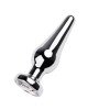 Silver anal plug TOYFA Metal with white round-shaped gem, length 9 cm, diameter 1,5-4 cm, weight 205 Silver anal plug TOYFA Metal with white round-shaped gem, length 9 cm, diameter 1,5-4 cm, weight 205