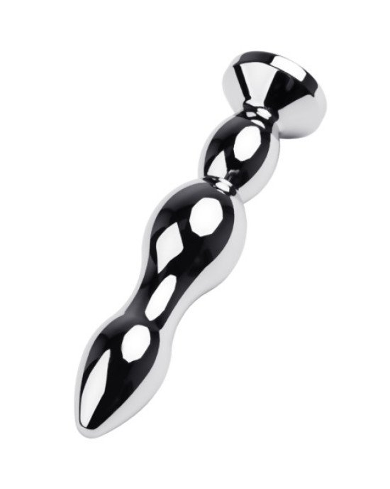Silver anal plug TOYFA Metal with red round-shaped gem, length 12,2 cm, diameter 2-2,5 cm, weight 14 Silver anal plug TOYFA Metal with red round-shaped gem, length 12,2 cm, diameter 2-2,5 cm, weight 14