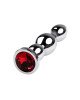 Silver anal plug TOYFA Metal with red round-shaped gem, length 12,2 cm, diameter 2-2,5 cm, weight 14 Silver anal plug TOYFA Metal with red round-shaped gem, length 12,2 cm, diameter 2-2,5 cm, weight 14