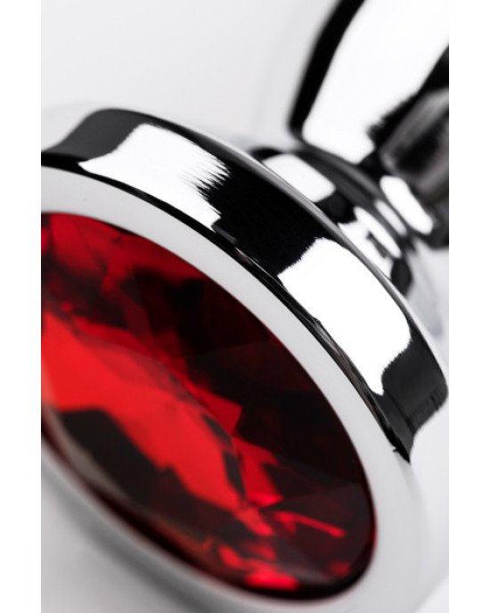 Silver anal plug TOYFA Metal with red round-shaped gem, length 12,2 cm, diameter 2-2,5 cm, weight 14 Silver anal plug TOYFA Metal with red round-shaped gem, length 12,2 cm, diameter 2-2,5 cm, weight 14