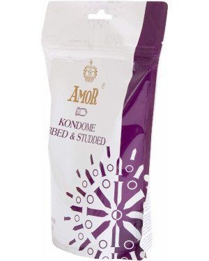 Презервативи - Amor Ribbed & Studded, 50 шт.