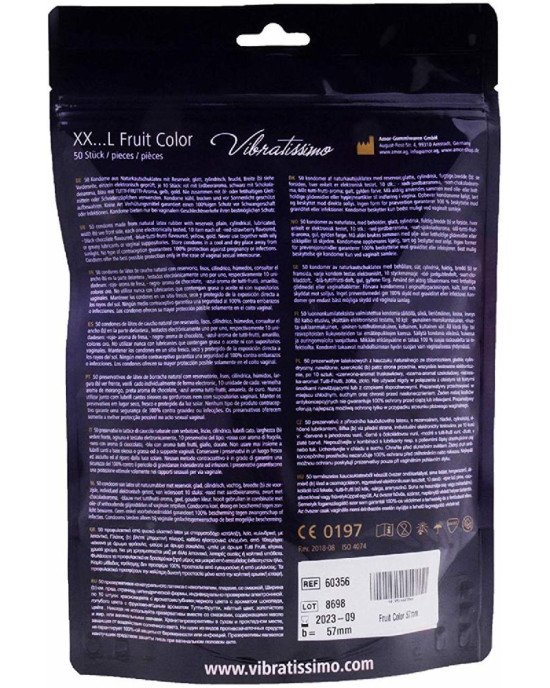 Презервативи - Vibratissimo XX ... L Fruit Color, 57 мм, 50 шт.