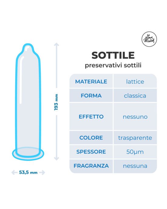 Презервативи - Sottile (Thin), 54 мм, 144 шт.