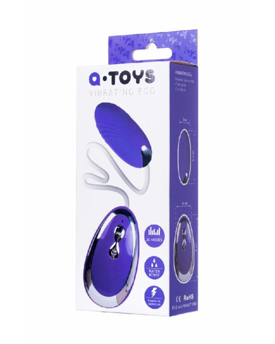 Віброяйце Toyfa A-Toys, силікон, фіолетовий, 6,5 см