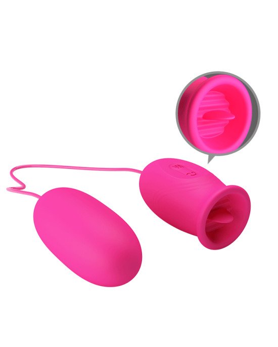 Кліторальний стимулятор з віброяйцем - Pretty Love Daisy Licking Vibrator Pink Кліторальний стимулятор з віброяйцем - Pretty Love Daisy Licking Vibrator Pink