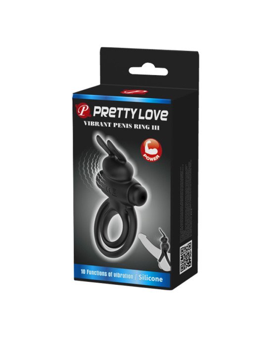 Ерекційне кільце - Pretty Love Vibrant Penis Ring III Black Ерекційне кільце - Pretty Love Vibrant Penis Ring III Black