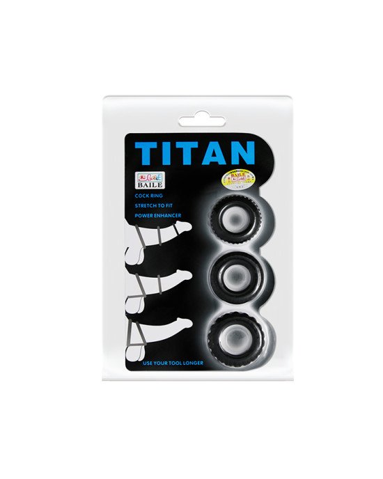 Ерекційні кільця - Titan Cock Ring Set Blue Ерекційні кільця - Titan Cock Ring Set Blue