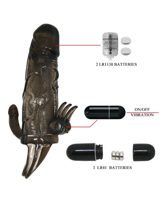 Насадка на член - Brave Man Vibrating Penis Sleeve Black