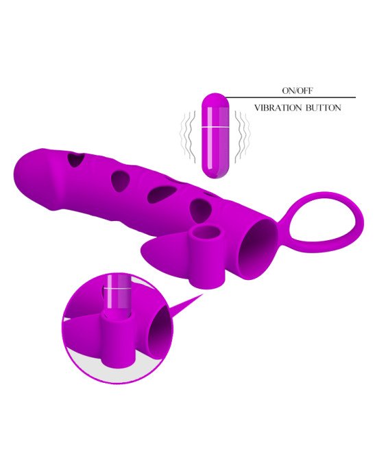 Насадка на член - Pretty Love Vibrating Penis Sleeve With Ball Strap 6 Насадка на член - Pretty Love Vibrating Penis Sleeve With Ball Strap 6
