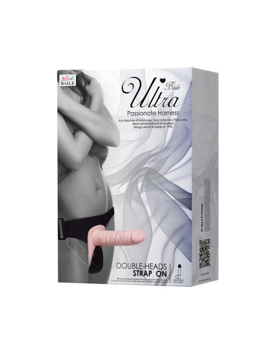 Жіночий страпон - Ultra Passionate Harness Doble Heads Flesh Vibrating Жіночий страпон - Ultra Passionate Harness Doble Heads Flesh Vibrating